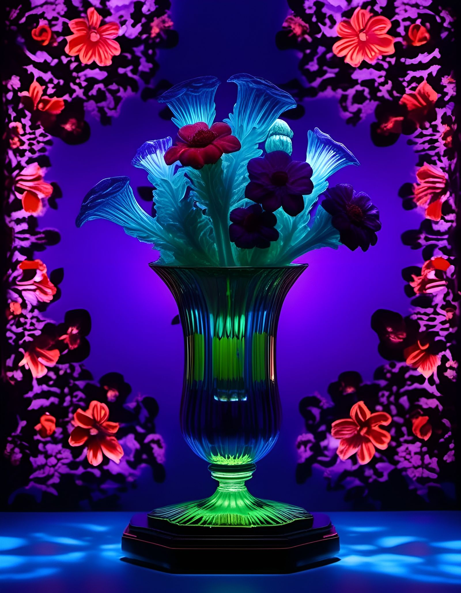 Futuristic Rococo Still Life with Ernst Haeckel Elements