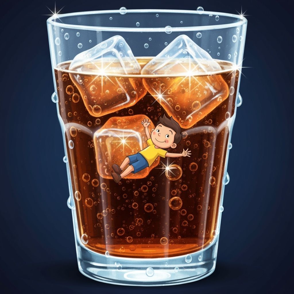 Boy's Cola Adventure: A Whimsical Cartoon Illustration