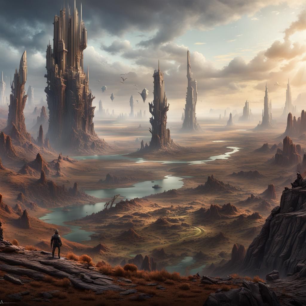 Androids Dominate a Post-Human World: Detailed Matte Paintin...