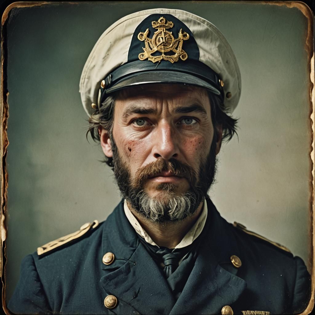 Cinematic Portrait of a Scarred Ship Captain
