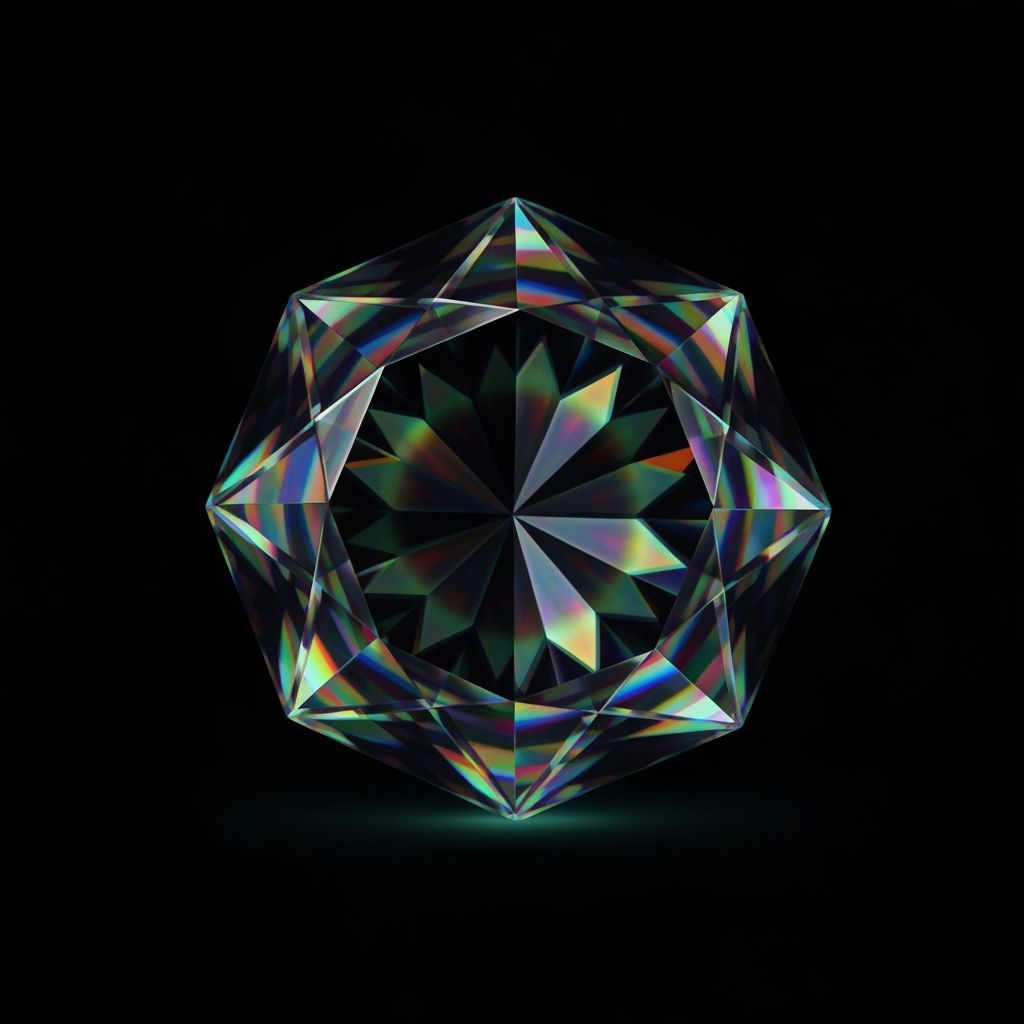 Lustrous Multifaceted Gemstone Glowing with Light