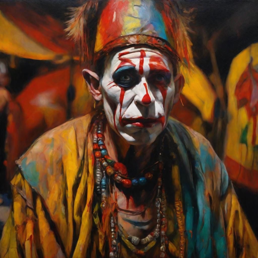 Juggalo Shaman Ritual in Baroque Portraiture Style