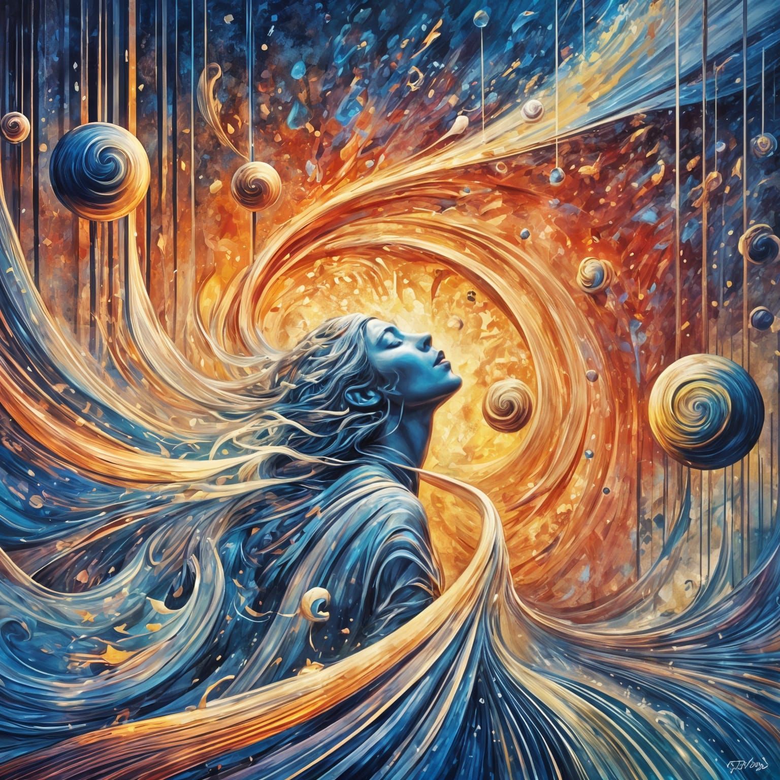 Ethereal Dance of Swirling Petals in Iridescent Colors