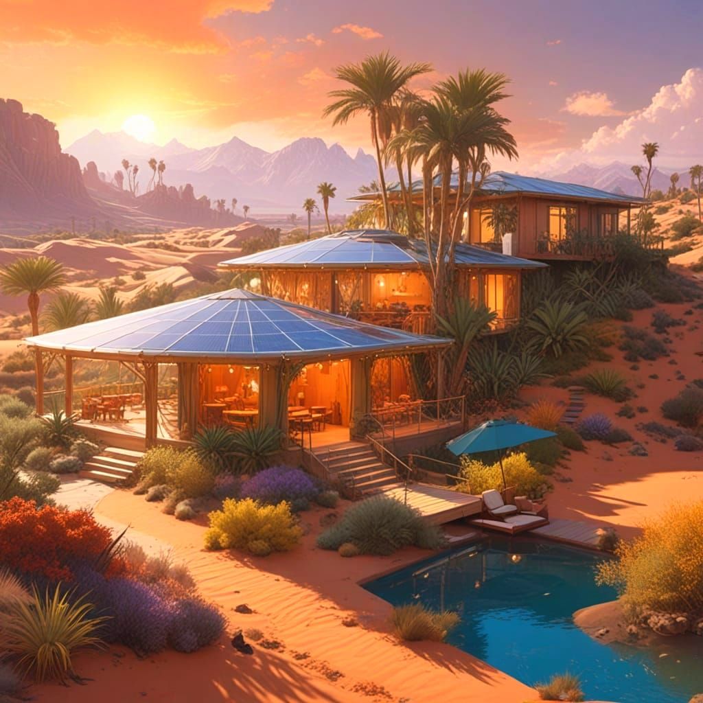 Solar punk community in the heart of a desert