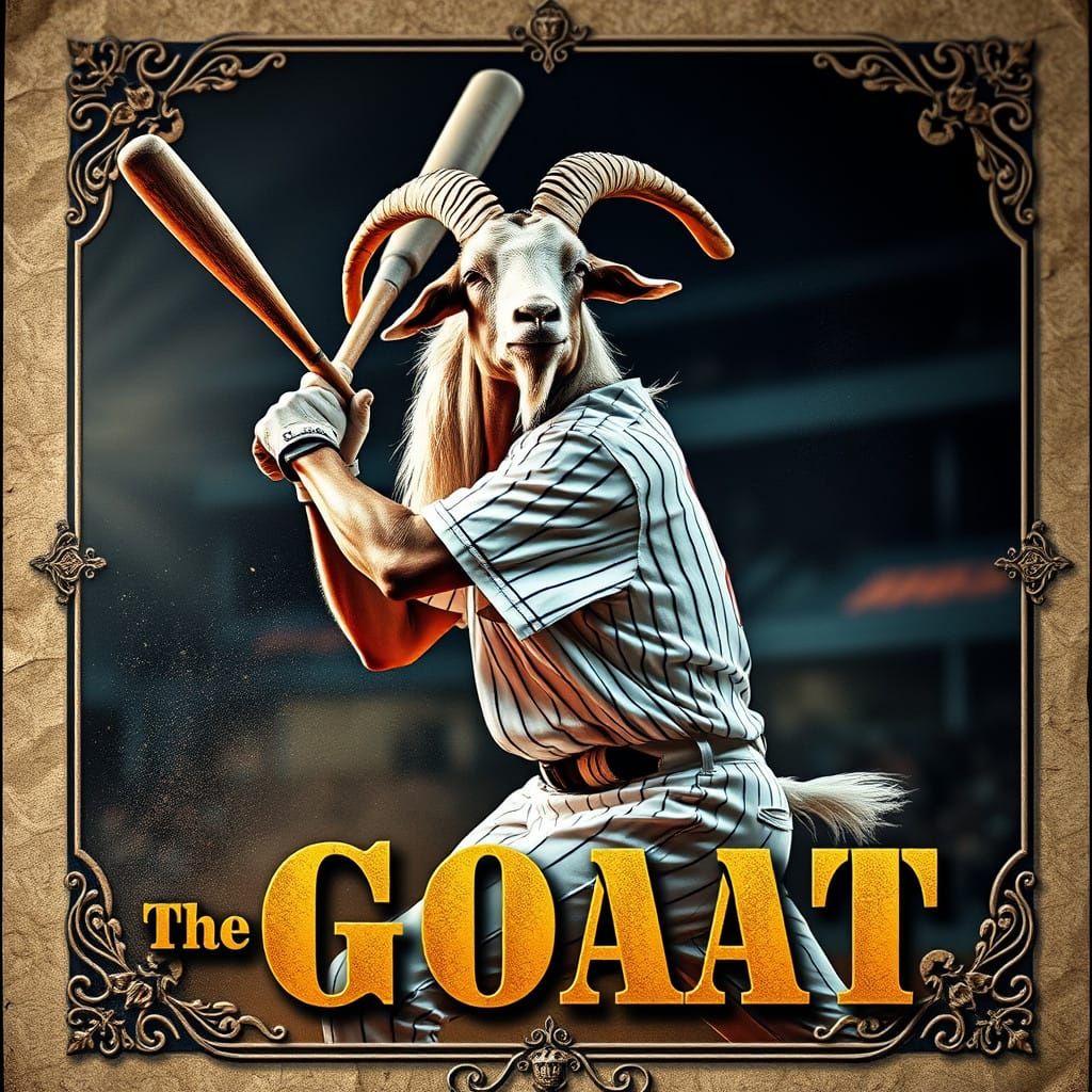 Hyperrealistic Goat Baseball Icon