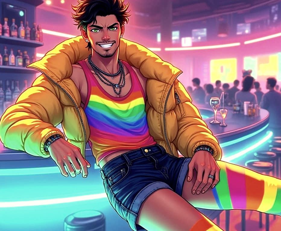 Hot Anime Man in Gay Nightclub