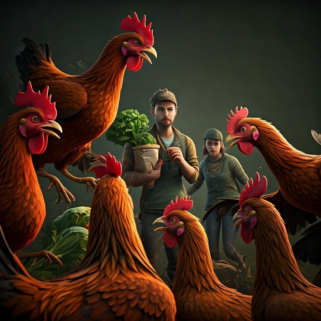 Flock of Enraged Chickens Attack Hipster Vegans in Futuristi...