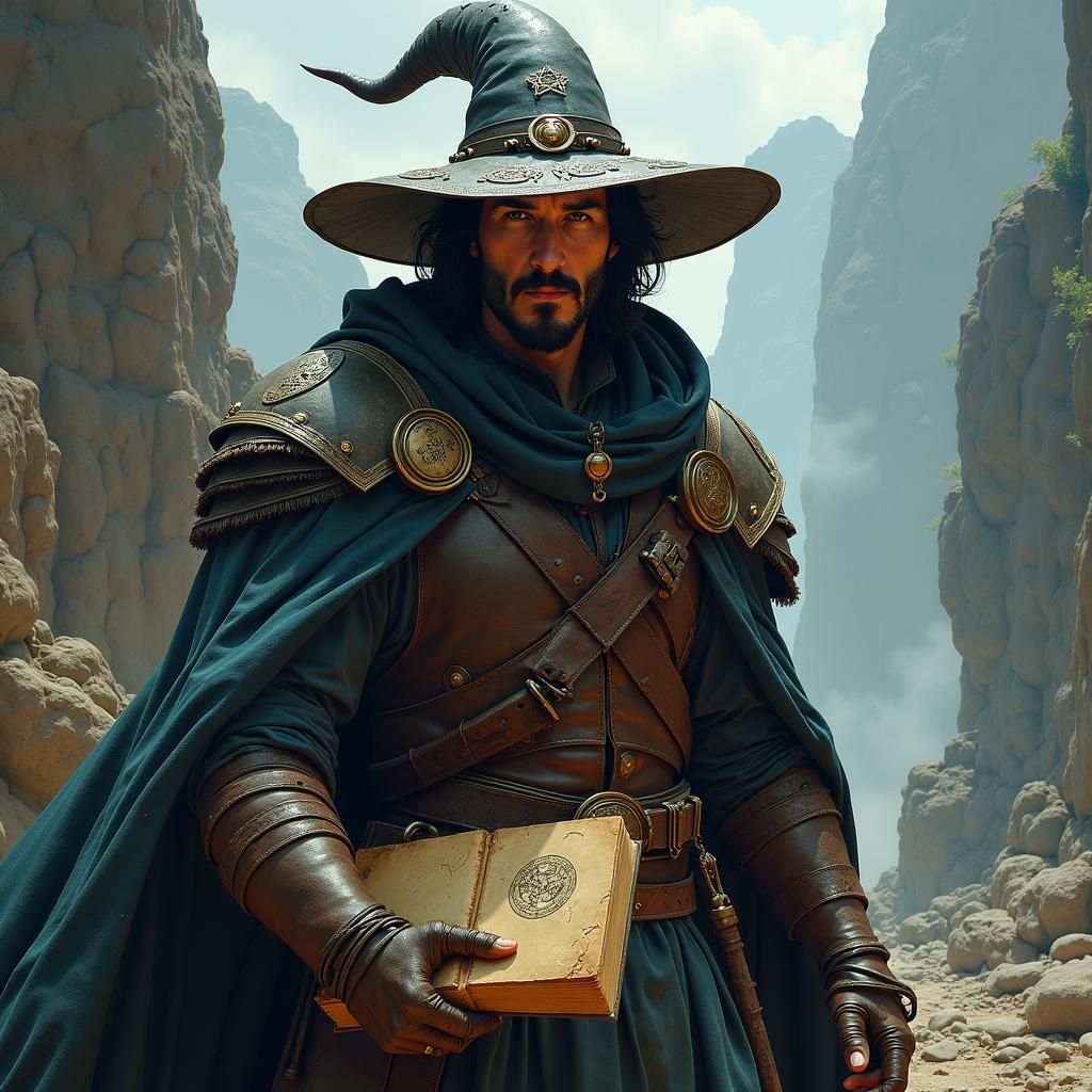 Sorcerer in Leather Armor, Dark Fantasy Art