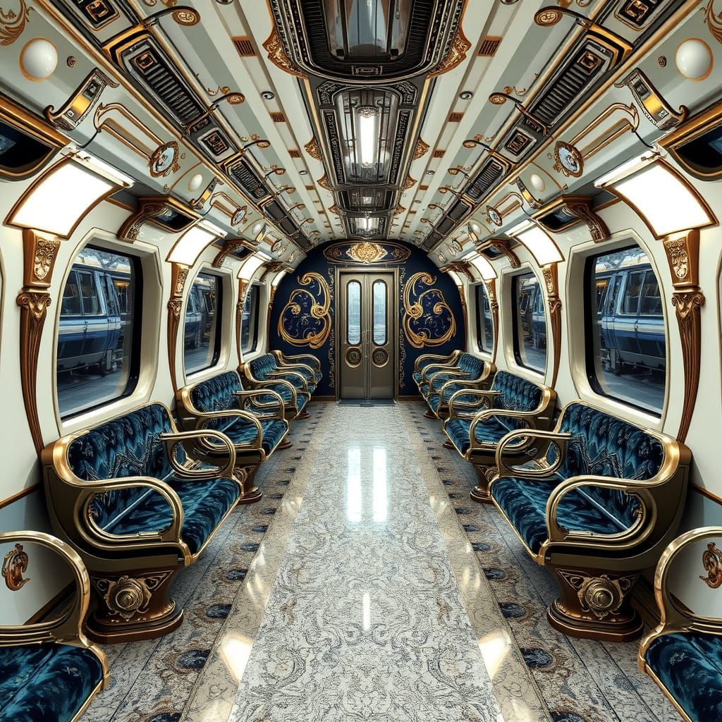 Rococo railway passenger choach