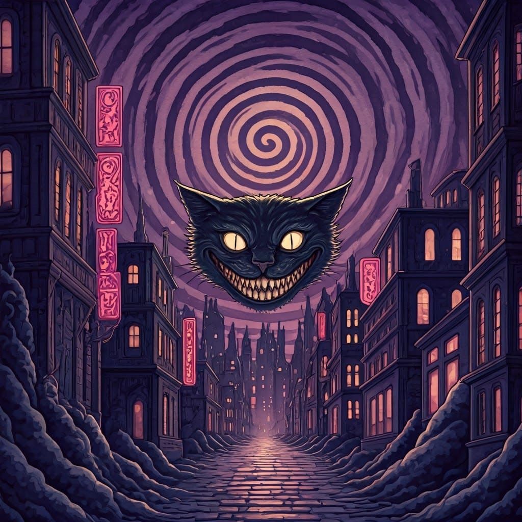 Mysterious Feline in Eldritch City