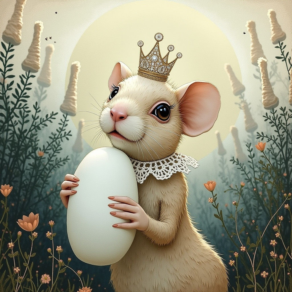 Mouse Queen in Marshmallow Meadow: Pop Surrealism