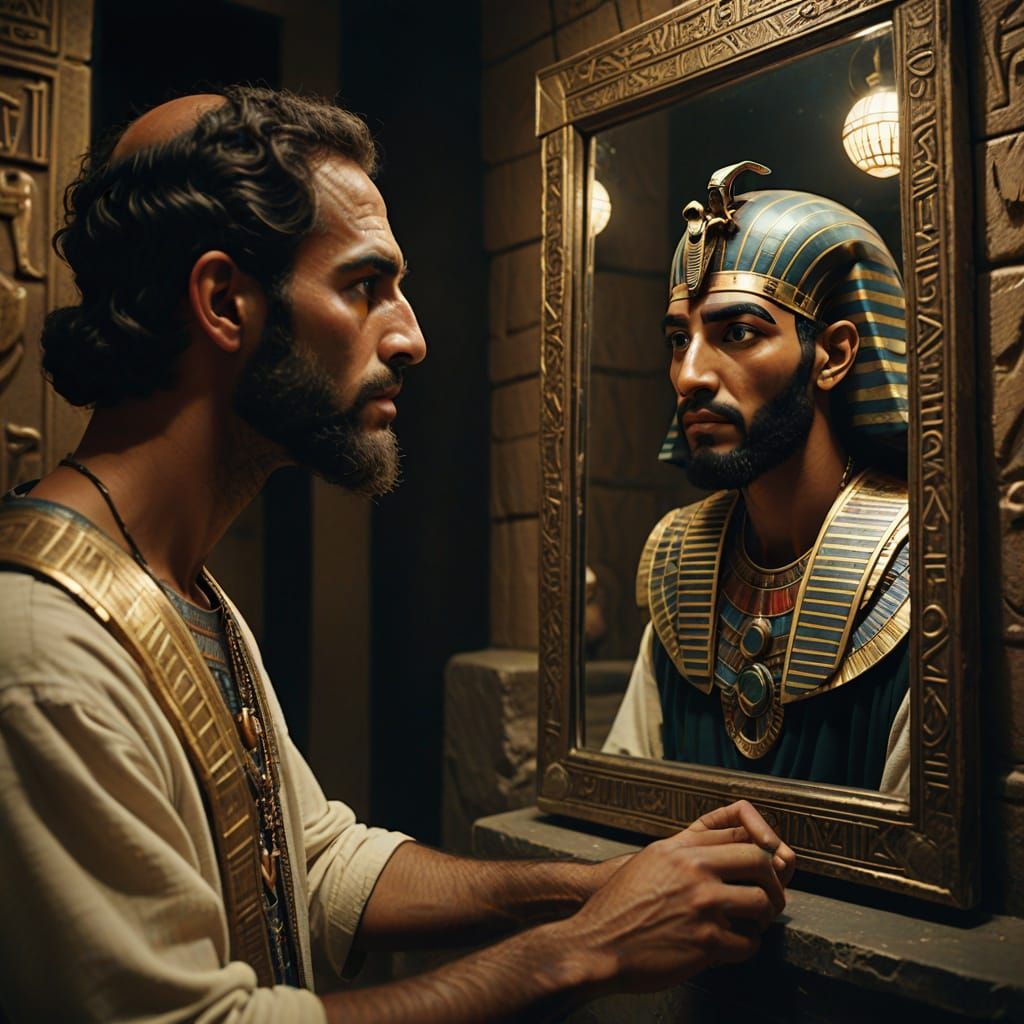 Ancient Hebrew Man Sees Egyptian Reflection