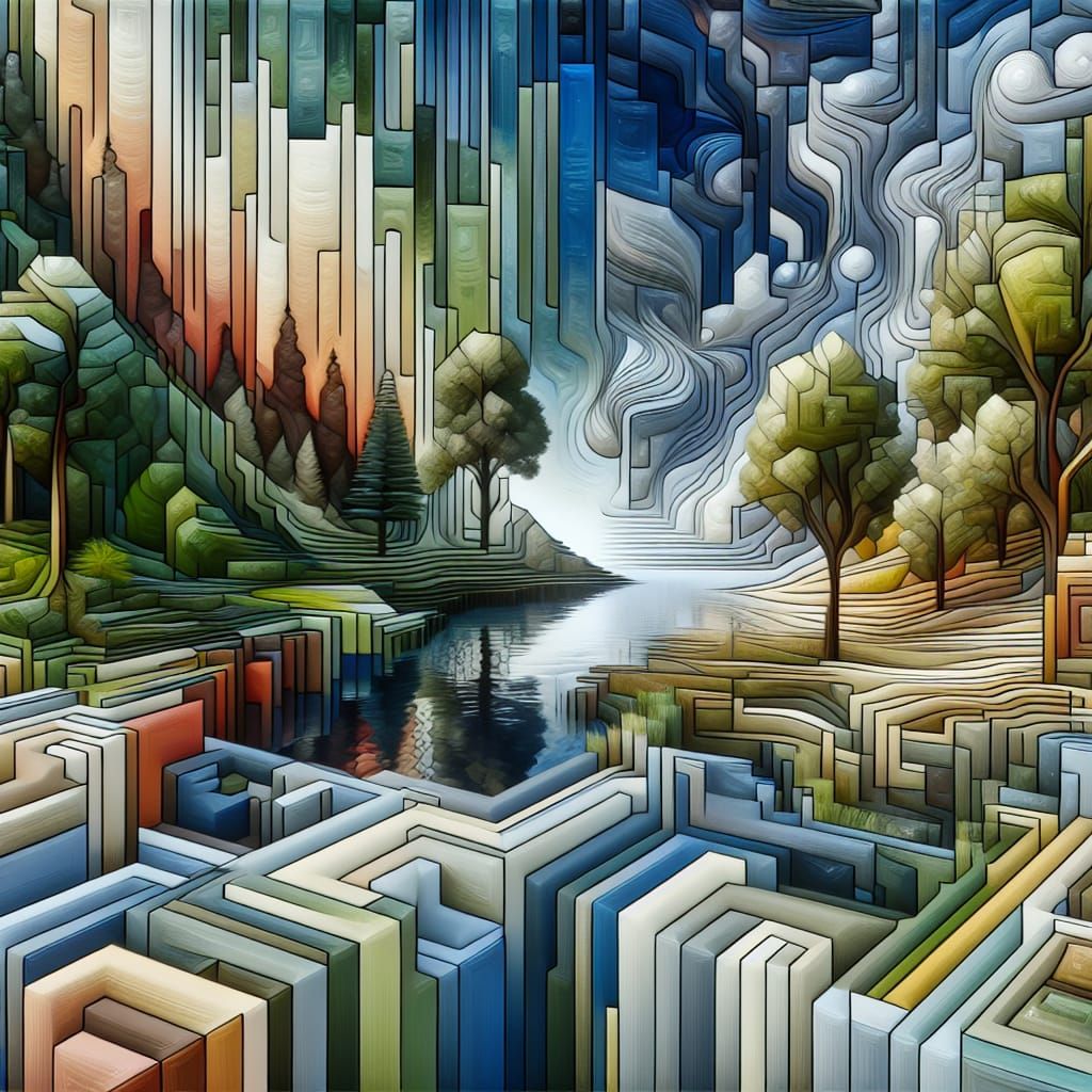 Nature Meets Chaos in Cubist Trompe-l'oeil