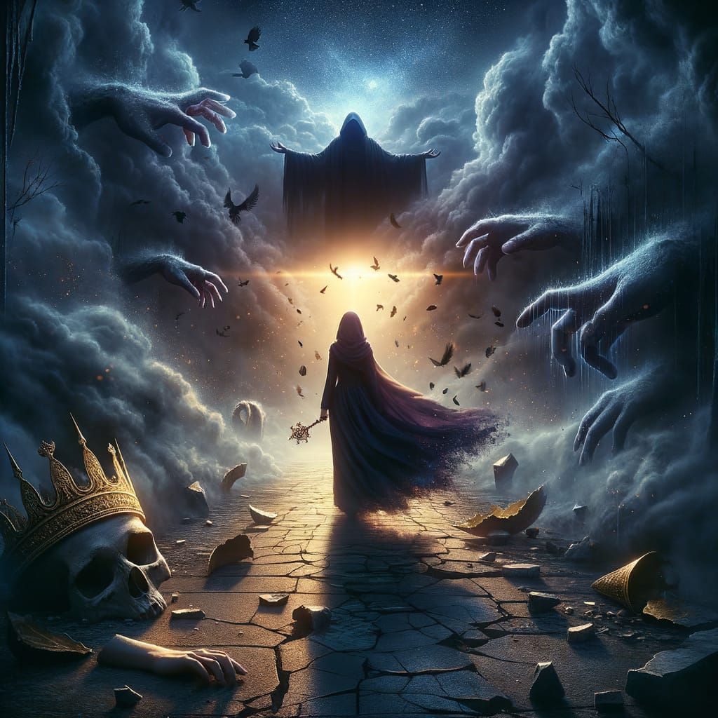 Lone Female Figure Triumphs Over Heartbreak