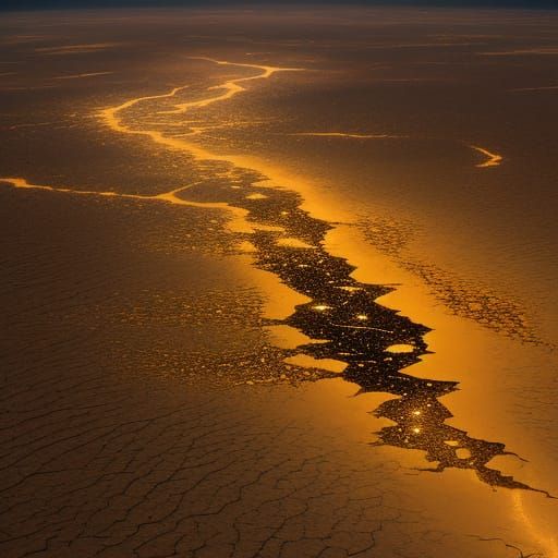 Tornadic Sahara Desert kintsugi volumetric lighting