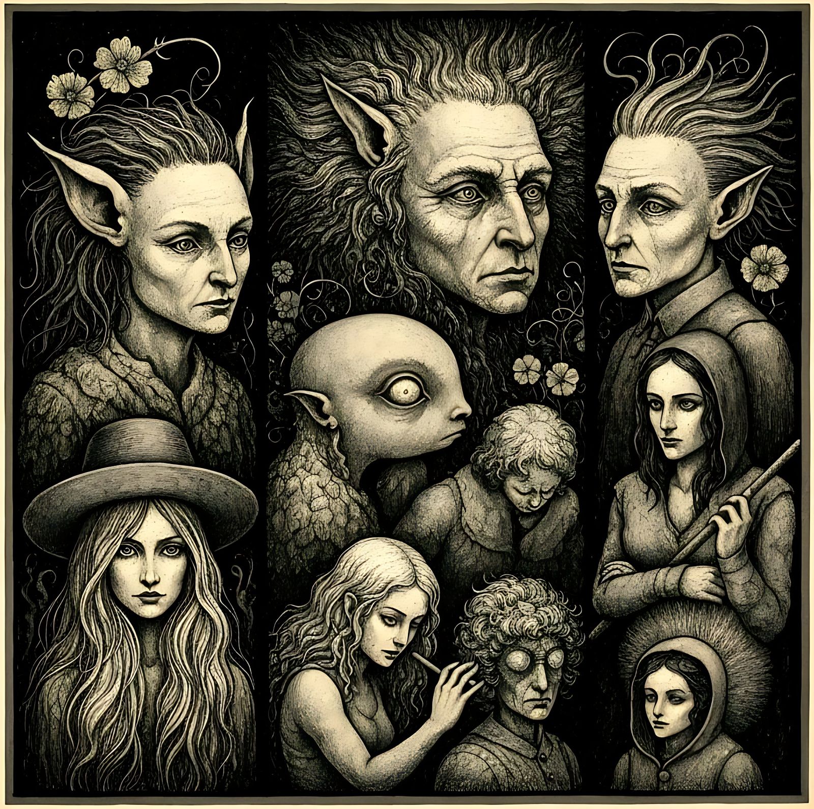 Magical Creatures in Darkness: A Dark Fairy Tale