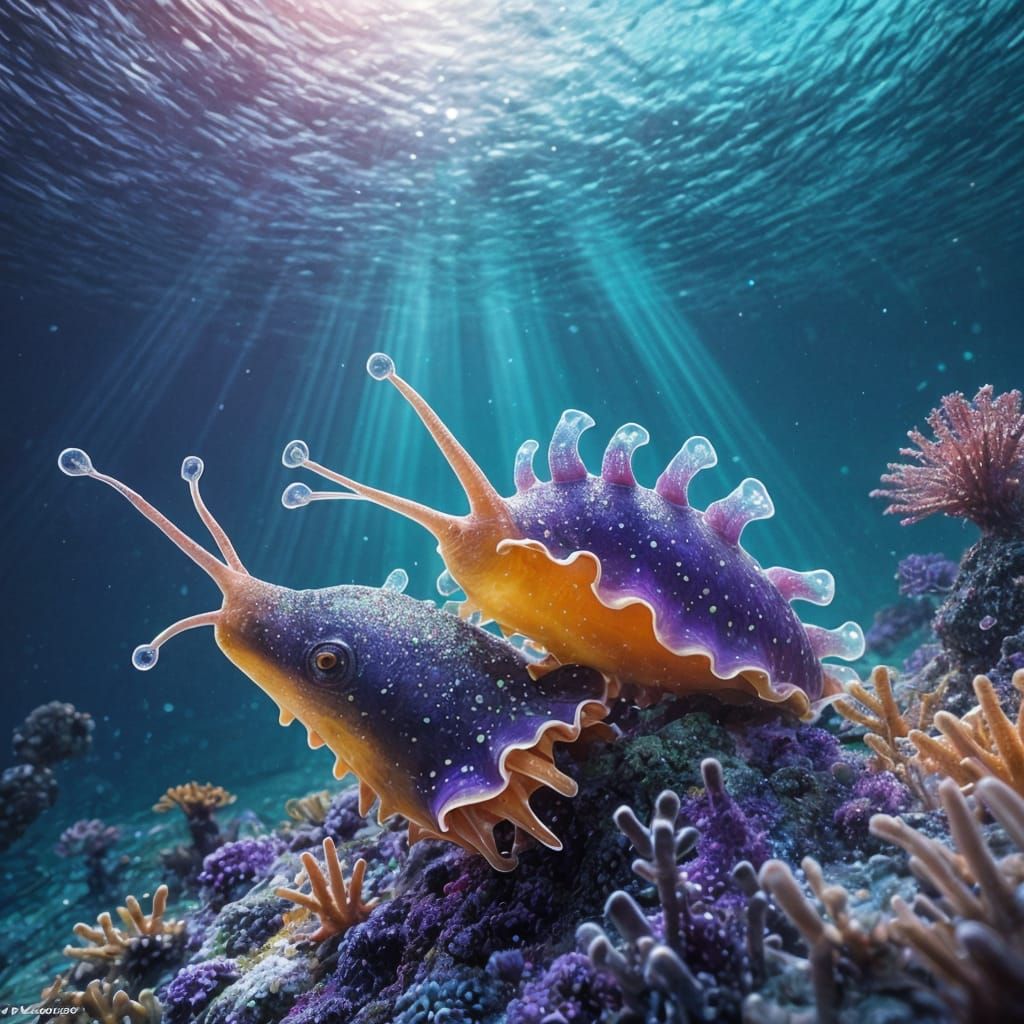 Cosmic Sea Slugs Dance in Oceanscape