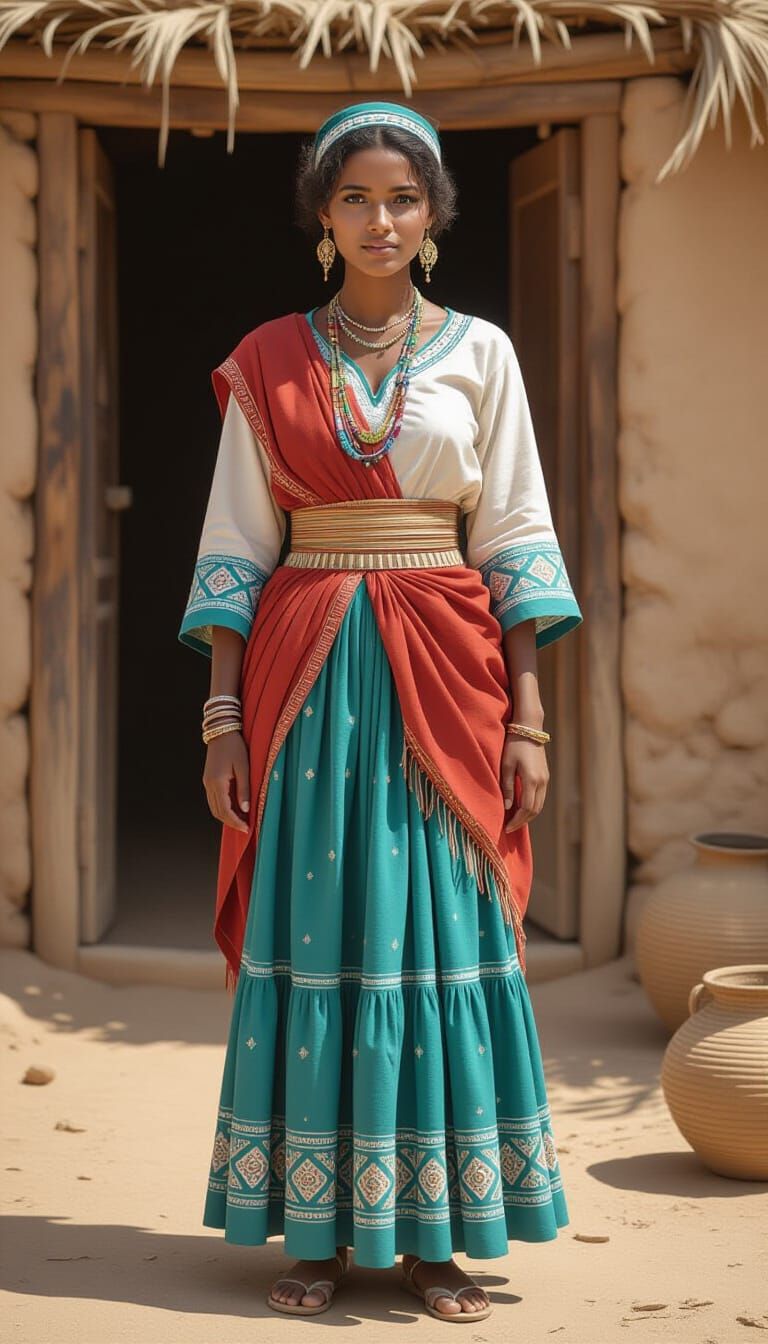 Hyper-Realistic Photo of Eritrean Woman in Traditional Attir...
