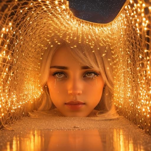 Night Beach Rain Tears Stars in 3D