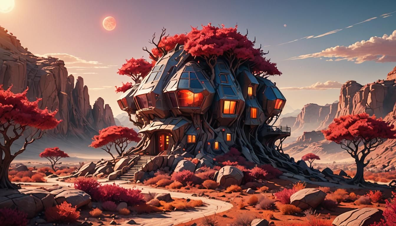 Alien Dwelling on Barren Planet in Macro Photography