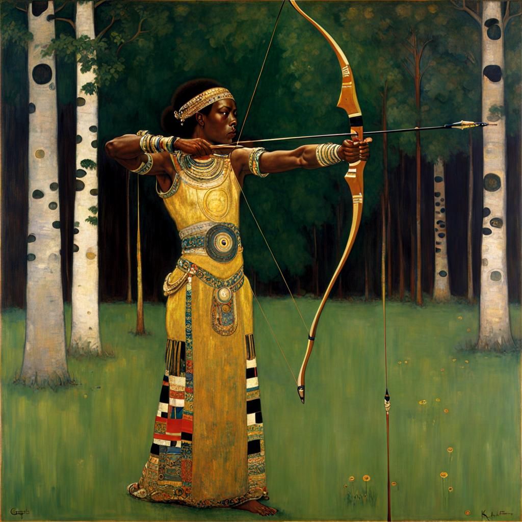 Archer in Klimt Style: African American Art