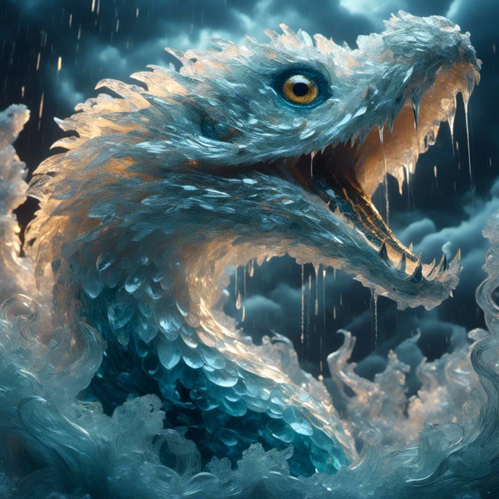 Retrofuturistic King Cobra Overlooking Thunderstorm