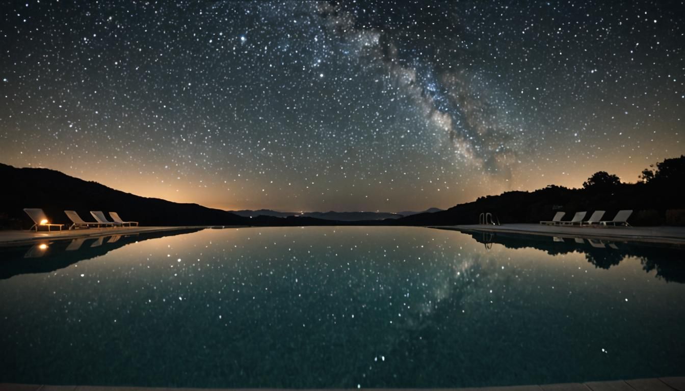 Starry Night Reflection in Tranquil Pool