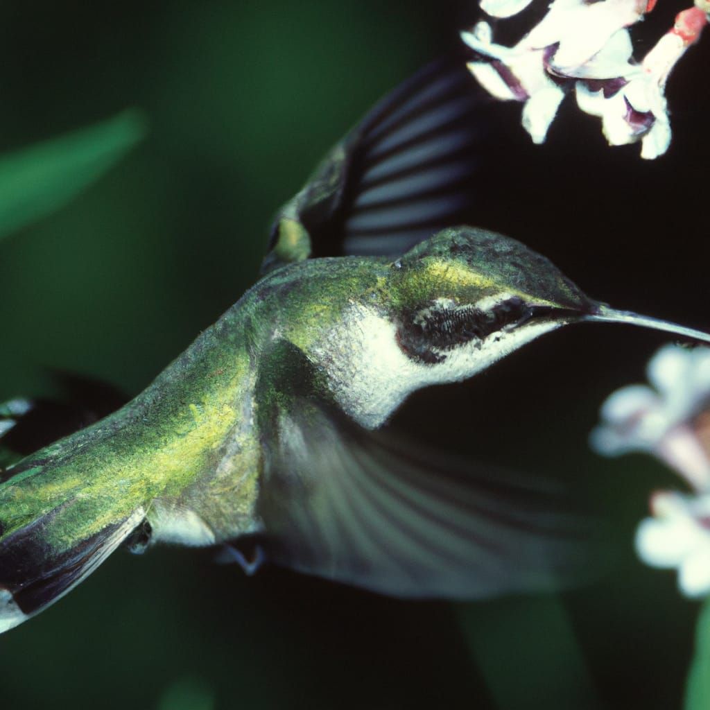 Ruby-Throated Hummingbird in Flight