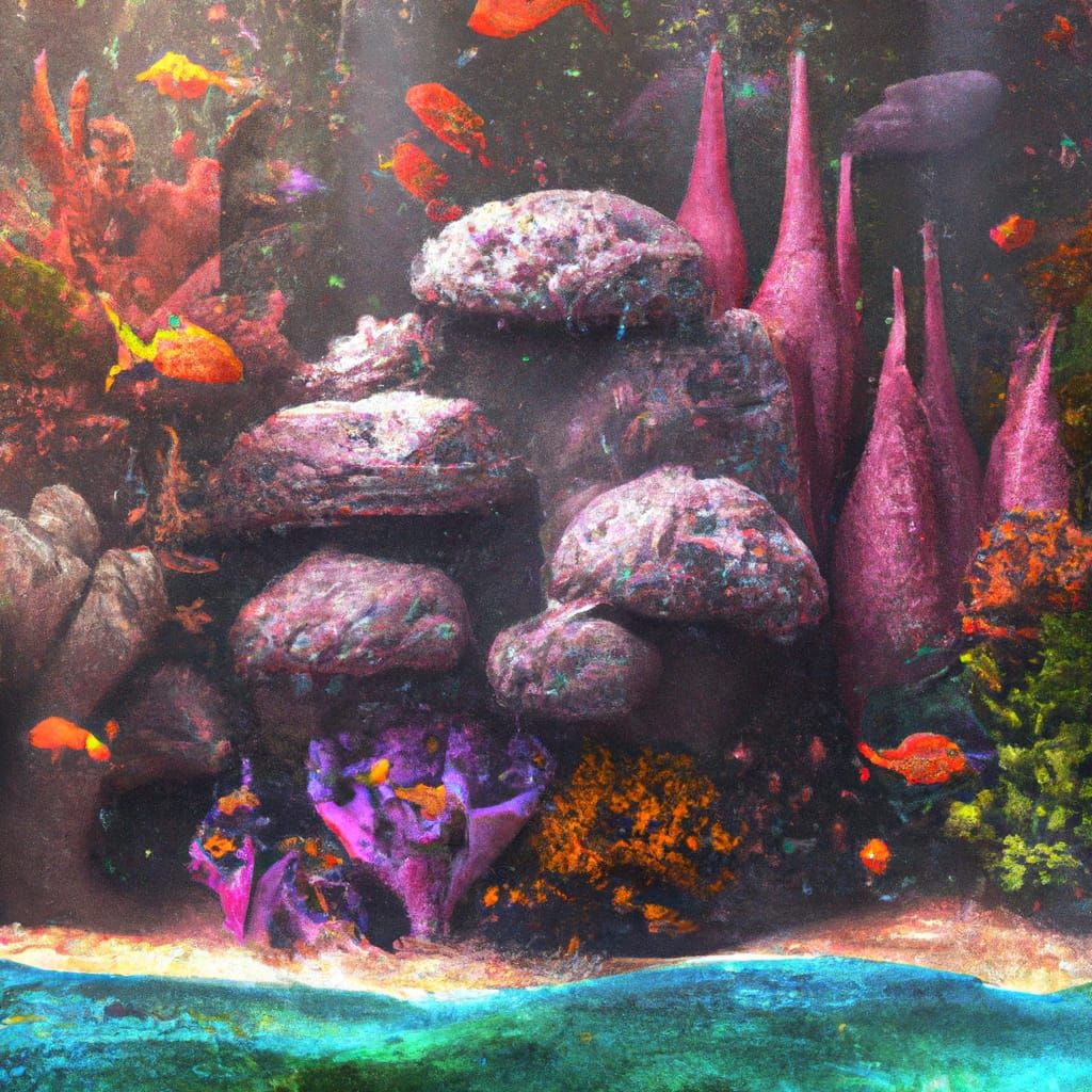 Detailed Coral Seascape in Volumetric Lighting