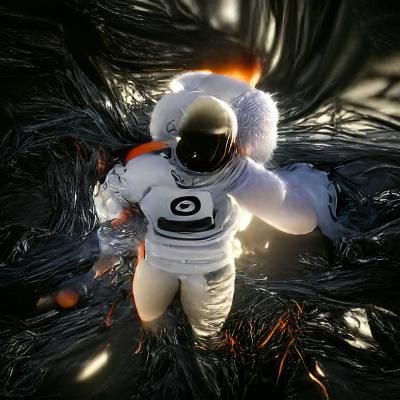 Astronaut's Descent: Black Hole Encounter in Space