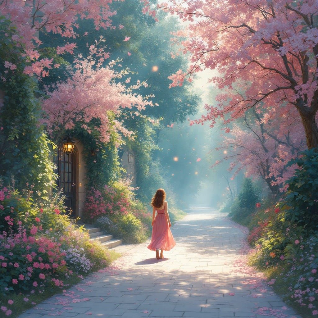 Luminous Street Scene in Dreamlike Digital Painting