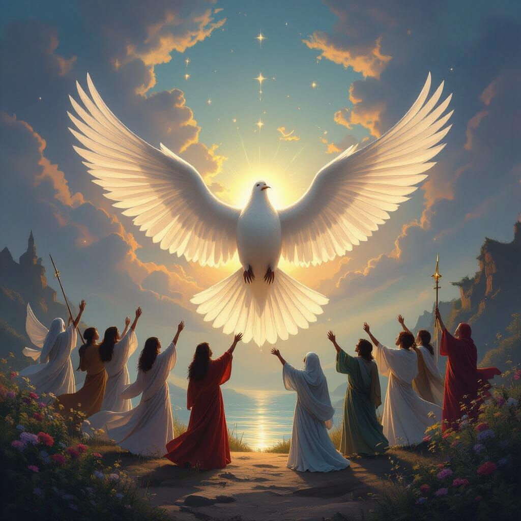 World Peace United Under Dove of Peace, Fantasy Art