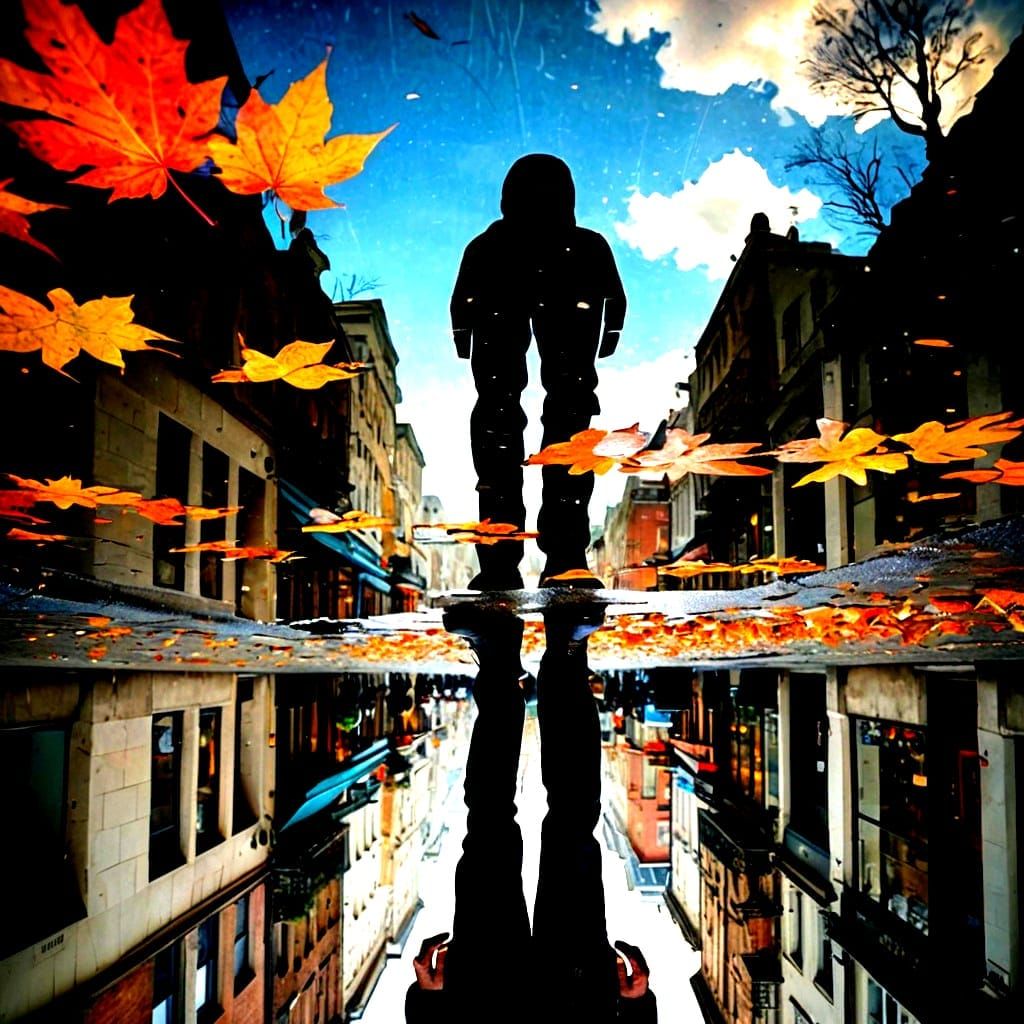 Surreal Puddle Reflection Reveals Hidden Figure