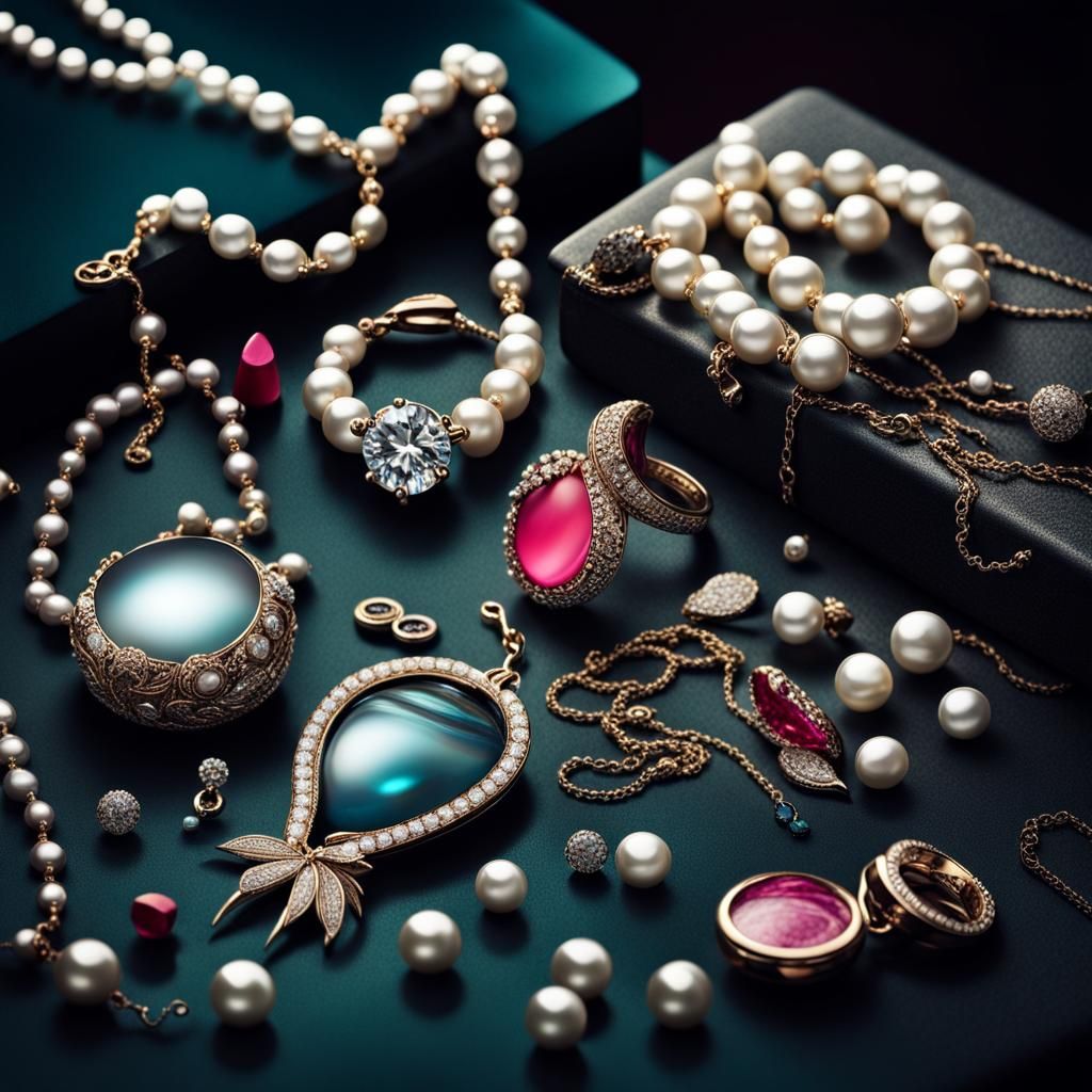 Glowing Jewelry and Gemstones: Hyperrealistic Detail