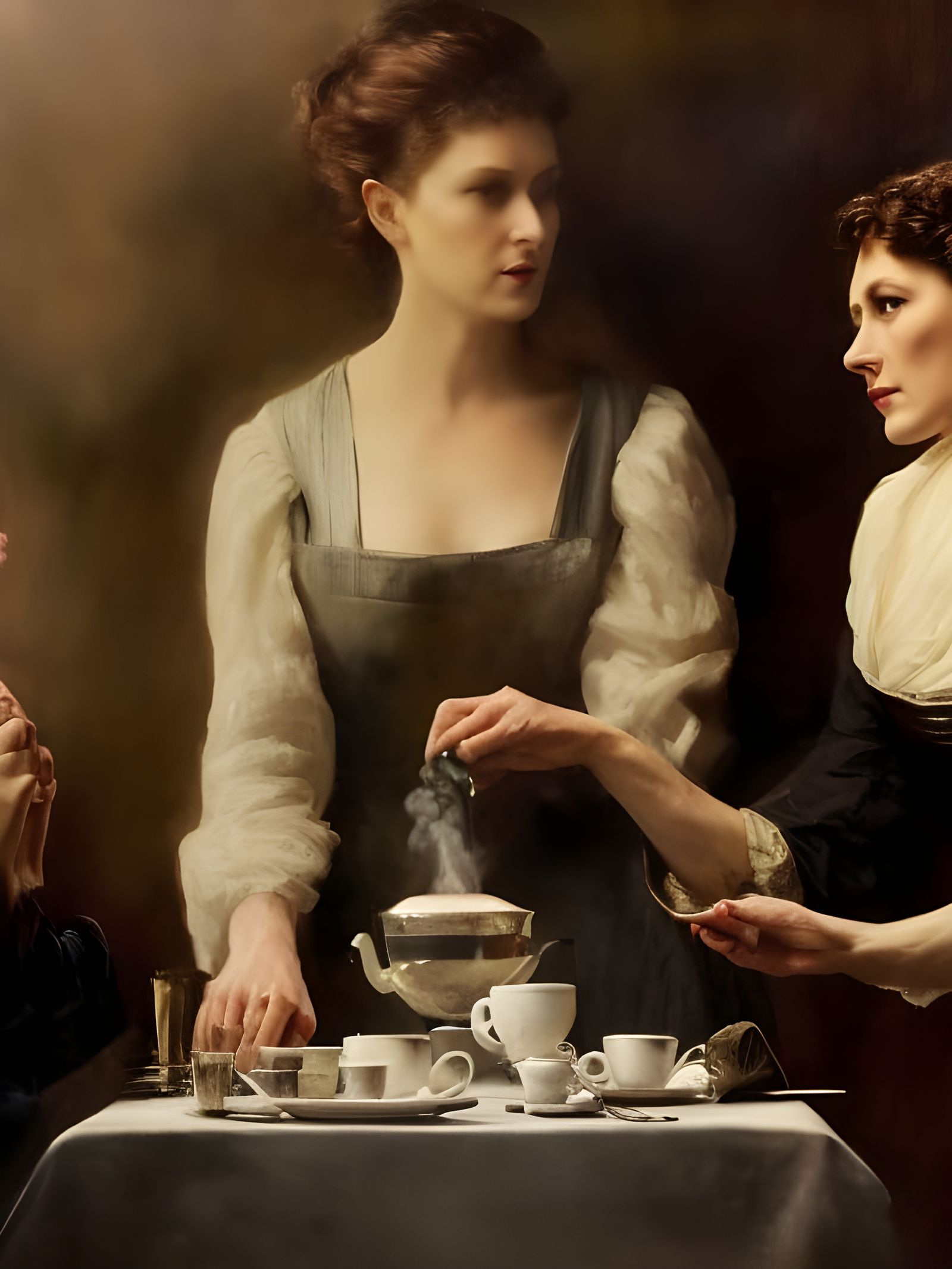 Beautiful Woman in Cafe: Photorealistic Portrait