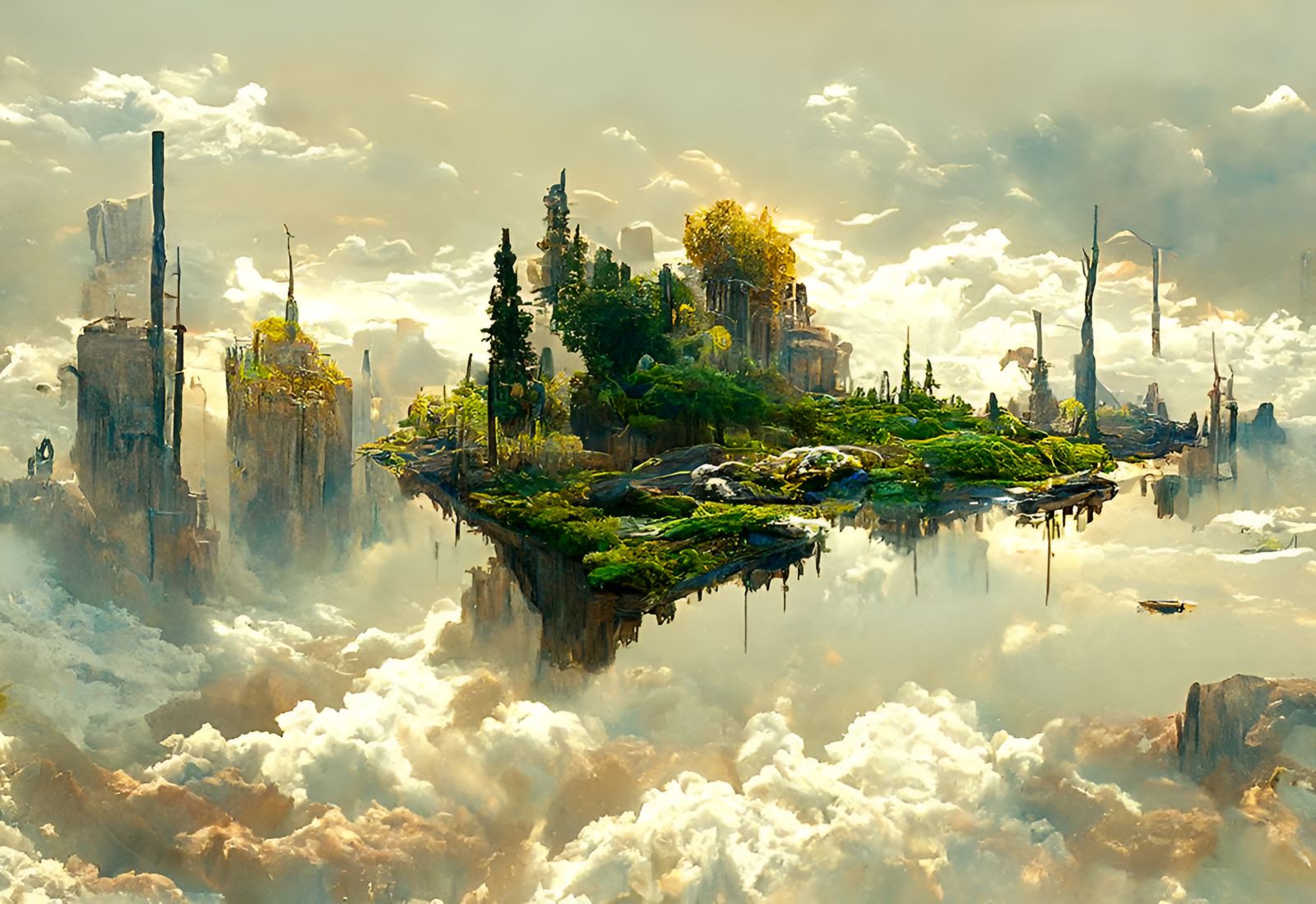 Post-Apocalyptic City Landscape Painting