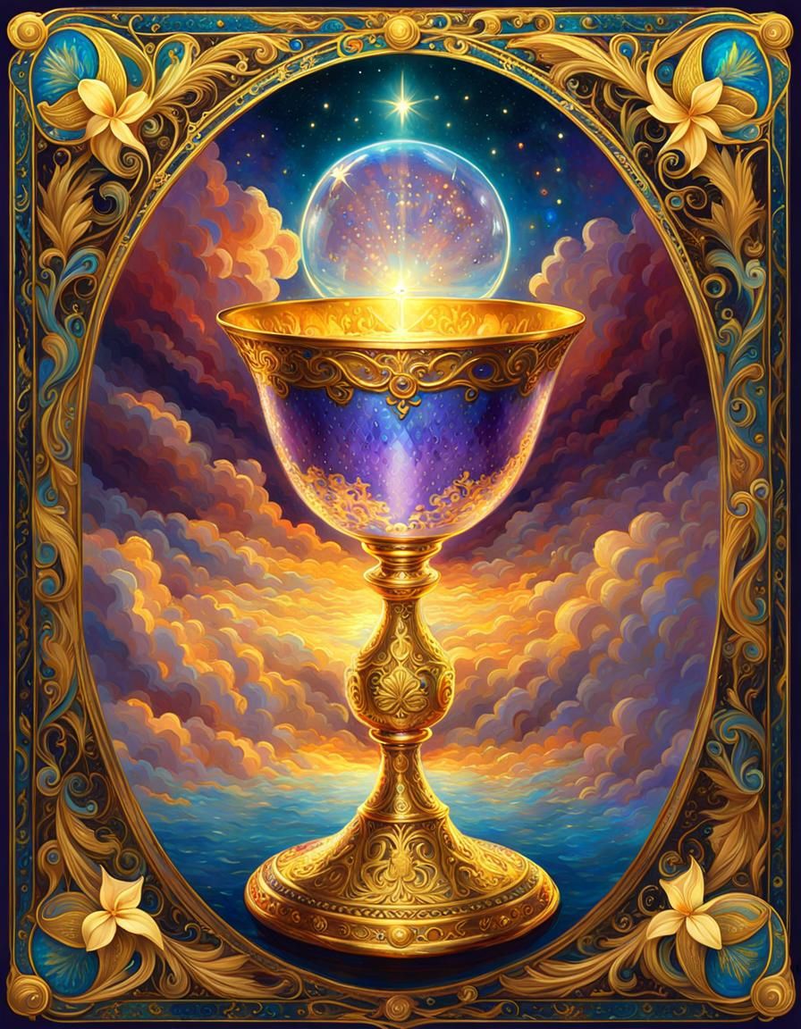 Ace of Cups Tarot Card in Victor Nizovtsev Style