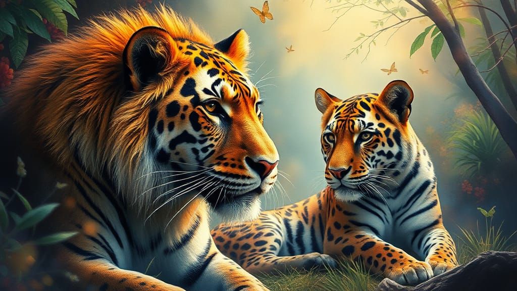 Vibrant Wildlife Portrait in Watercolour Style