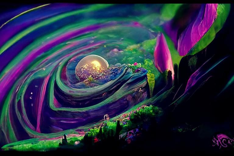 Holographic Aetherpunk Starry Sky in Anime Style