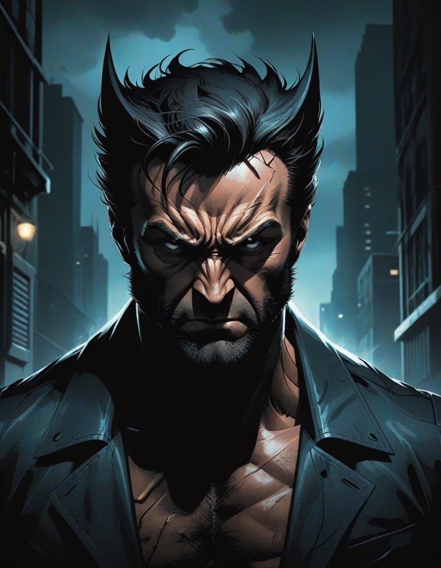 Grimdark Wolverine in Intense Comic Book Art