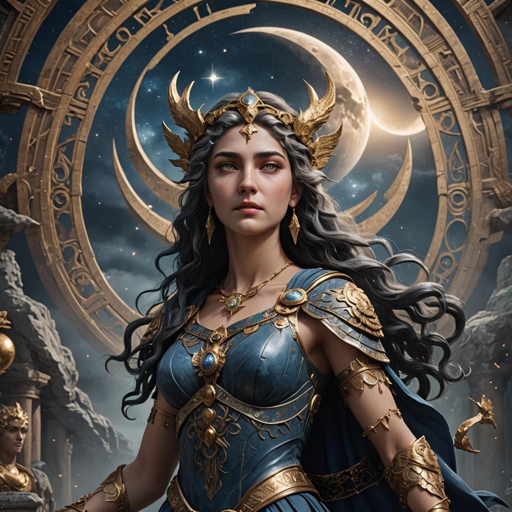 Luna, Roman Goddess of the Moon: Detailed Portrait