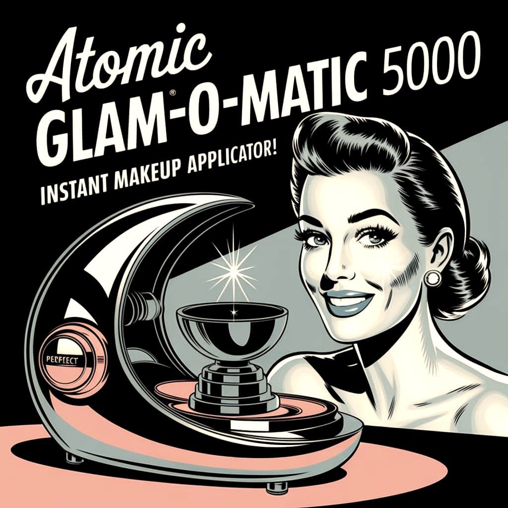 Retro Futuristic Makeup Applicator in Art Deco Style