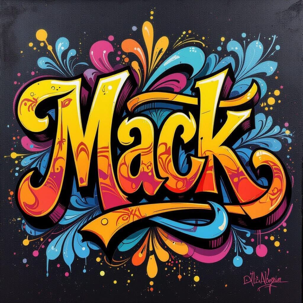 Colorful Calligraffiti Art of the Word Mack