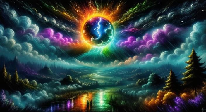 Exuberant Scintillating Apparition in Chalk Fantasy Style