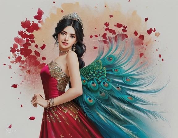 Anime Woman in Pointillist Pop Art Style