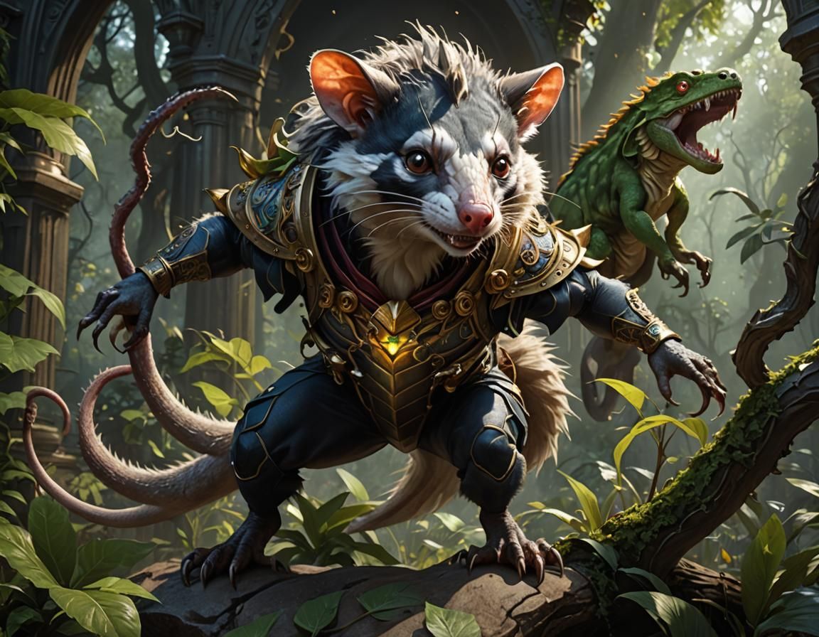 opossum-lizard chimera