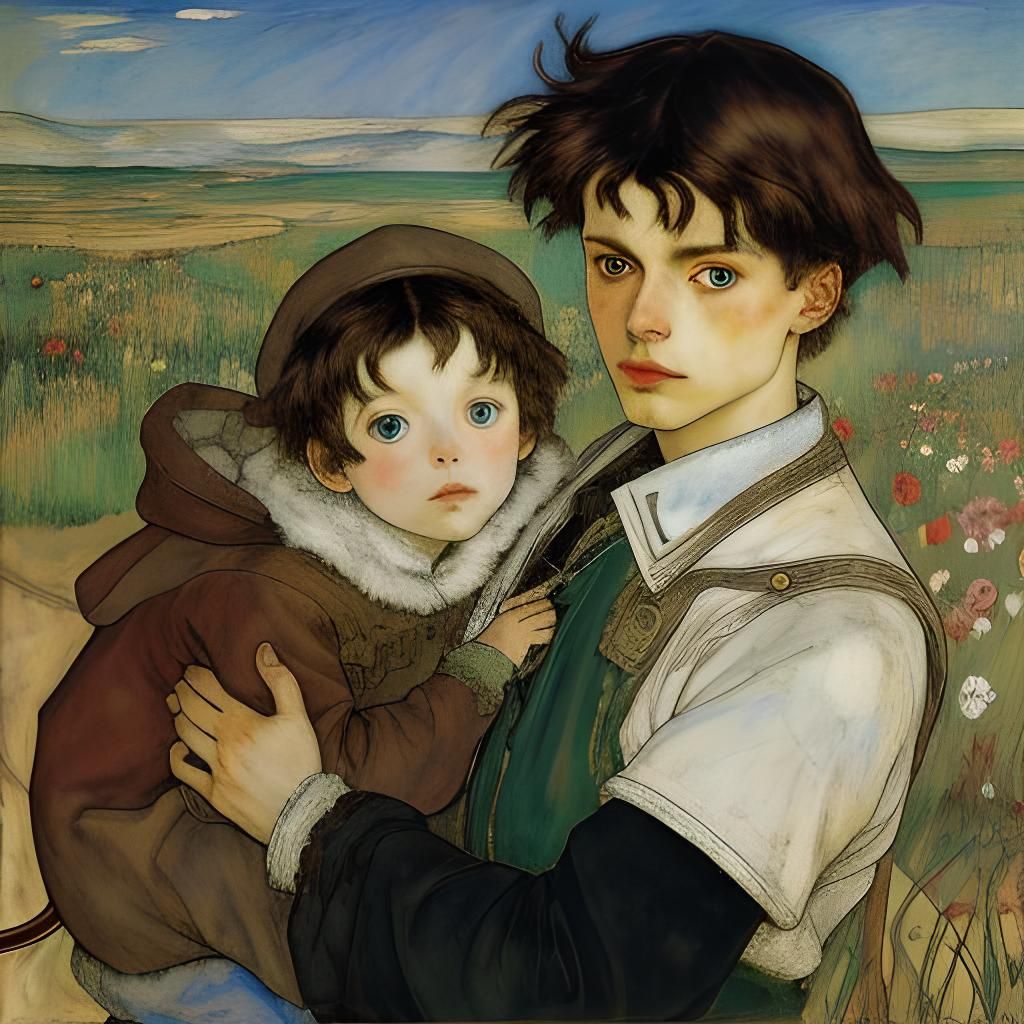 Pensive Cat in Symbolic Style