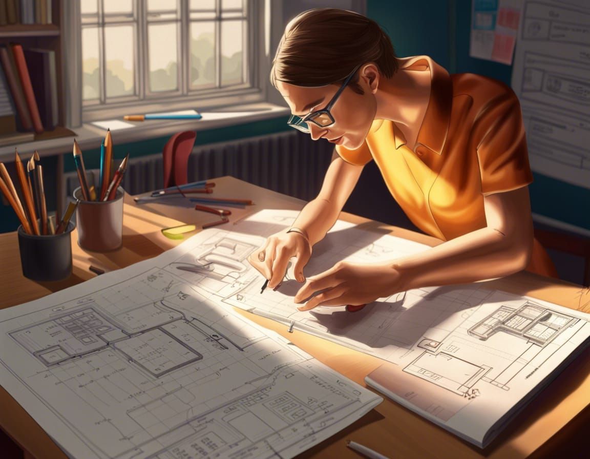 Hyperrealistic Technical Drawing Class: Top-Down View