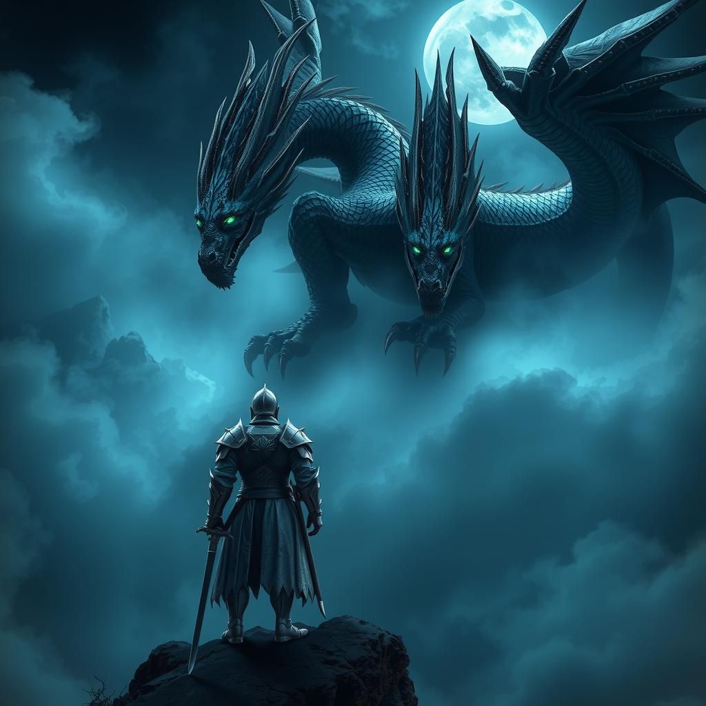 Iridescent Dragon Emerges in Ominous Twilight