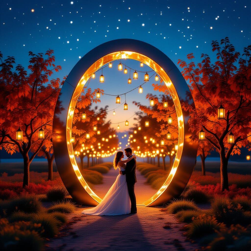 Glowing Autumn Orchard Portal Dance